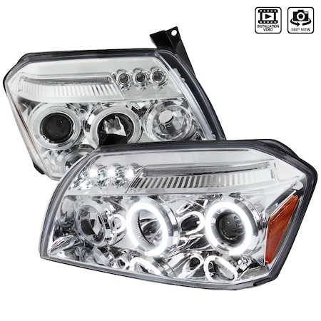 Spec-D Tuning 05-08 Dodge Magnum Halo LED Projector Chrome 2LHP-MAG05-TM